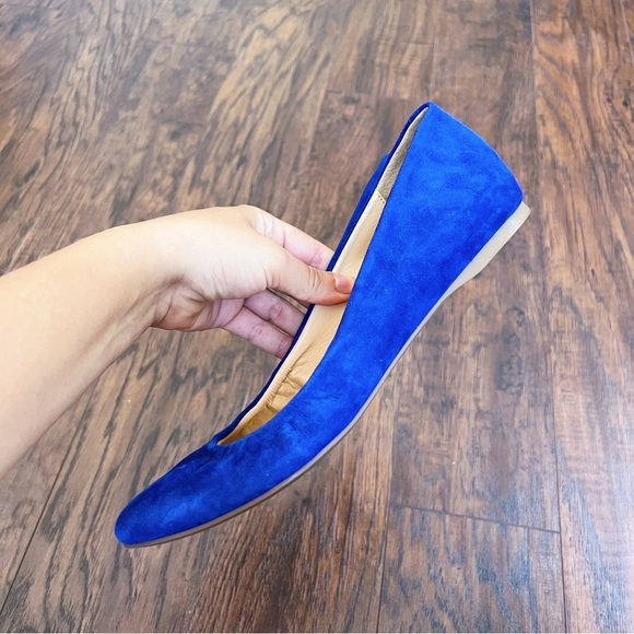 J Crew • Cece Suede Ballet Flat cobalt blue Bluebird suede round toe 46198 - Picture 6 of 10